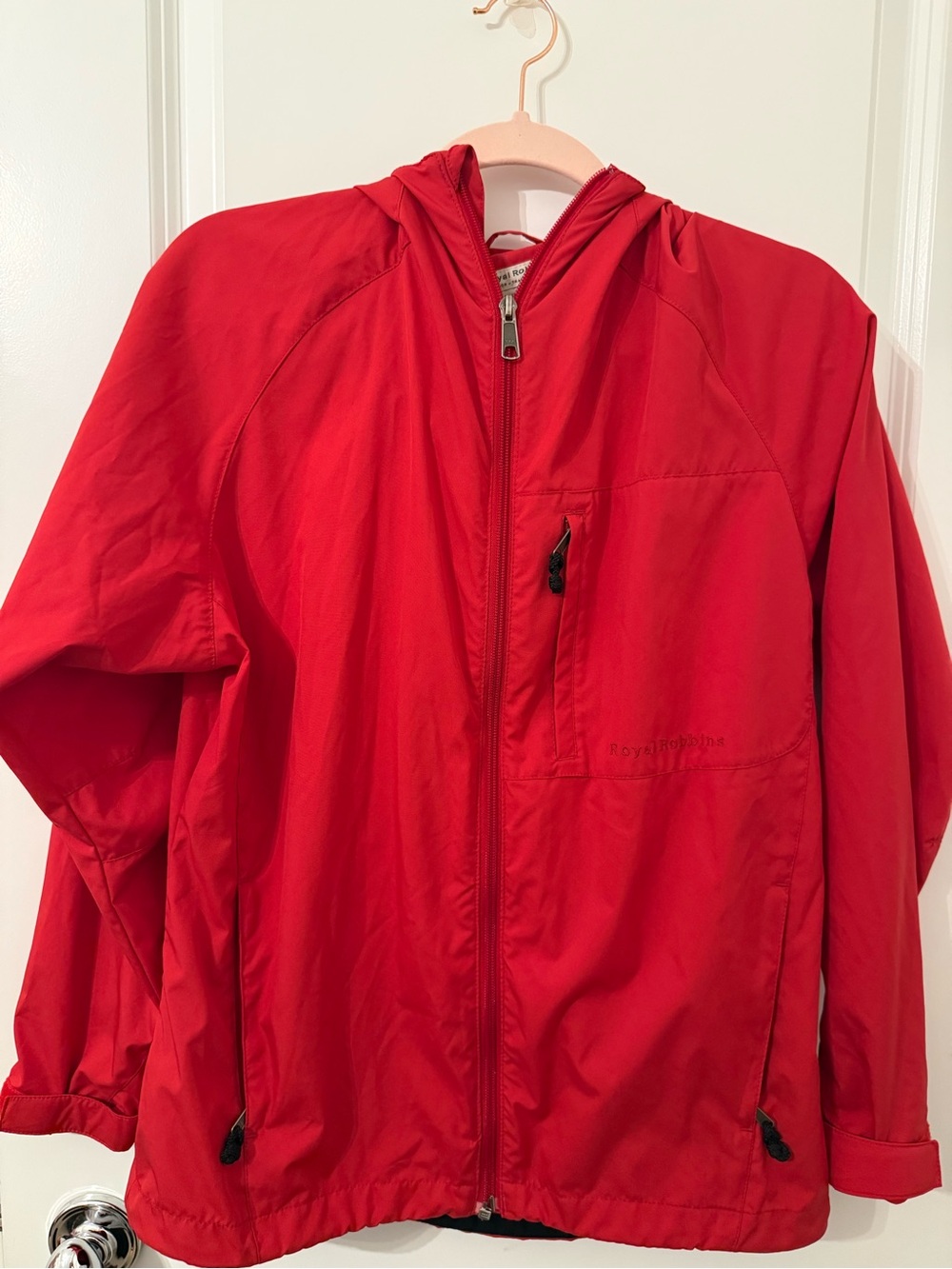 Royal Robbins Women’s M Waterproof Hooded Rain Jacket Red Outdoor Travel